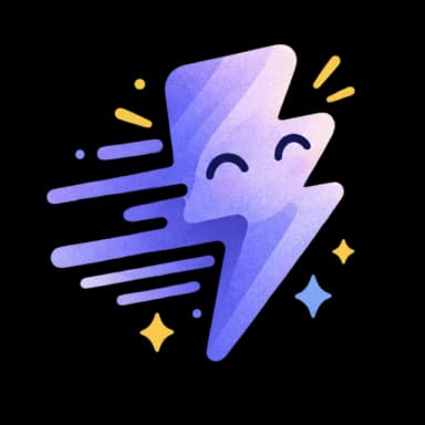 A smiling lightning bolt streaking forward to show speed
